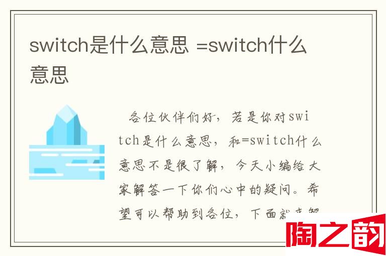 switch是什么意思 =switch什么意思-图1