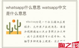 whatsapp什么意思 watsapp中文是什么意思